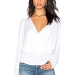 Michael Lauren Drop Shoulder Wrap Front Women’s XS Black Seth Long Sleeve Top Photo 0