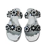 Larroudé x Gabriela Noelle Blossom Sandal In Silver Black and White Acrylic Size 8.5 Photo 3