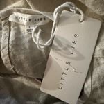 Little Lies Exceptionally Breezy Beige Linen Cutout Maxi Dress With Pockets New White Size L Photo 3