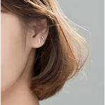 Boutique Fine‎ 925 Sterling Silver Rhodium Bar Staple Stud Earrings Photo 9
