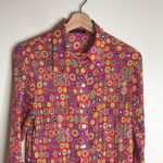 Violet+Claire  ladies colorful retro funky artsy button up shirt top size small Photo 2
