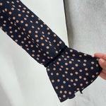 The Fifth Label Women Long Sleeve Atlanta Polka Dot Ruffle Mini Dress Blue Small Photo 6