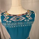 Sundance‎ Teal Blue Embroidered Sleeveless Boho Midi Dress Women's Size 2 Photo 9