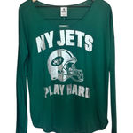 PINK - Victoria's Secret Victoria’s Secret Pink Small Green NY Jets Football Long Sleeve Shirt Top Photo 0