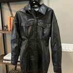 Line and Dot  Lou Faux Leather Mini Shirt Dress Black Womens Size Small Photo 3