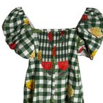 Cara Cara Kelly Green Gingham Fruit Print Puff Sleeve Square Neck Mini Dress XS Photo 6