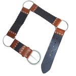 Brown Tooled Leather Wide Statement Belt Rings Boho Waist Festival Women’s Sz S Photo 7