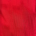 Ruffle crochet lace red elastic waist 3/4 sleeve lightweight lined midi dress Size L Photo 9