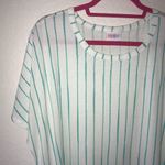 LuLaRoe Dress Teal Stripes on White Marly Dress Sz 2X NWT Short Sleeve w/ Sash Photo 1