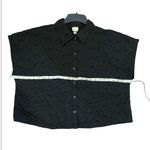 A New Day Black Eyelet Crop Top button up 100% cotton plus size XXL Photo 7