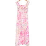 Pink White Tie Dye Smocked Off the Shoulder Area Stars Kaia Dress Size Medium Photo 1
