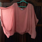 Tina Stephens Silk Blend Batwing Top Pink One Size Made in Italy Photo 0