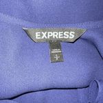 EXPRESS  Navy Crochet Flutter Sleeve Top O'Ring Tie‎ Open  Back NWOT  Small Photo 7