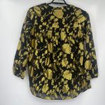 Jessica London Y2K Gold Womens Top Sz 18 Mob Wife Holiday Glam Floral Sheer Date Photo 5