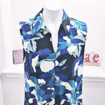 Nine West Shirt Dress Printed Trapeze Mini, Blue Black Multi Size 14 NEW Photo 5