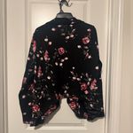 Torrid Womens Plus 2X Black Floral Knit Crepe Drape Blazer Open Jacket Size 14 Photo 5