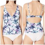 Jessica Simpson Tie-Dyed V-Wire Tankini Swim Top Photo 1