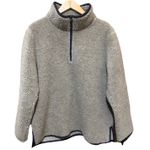 LL Bean Signature Sherpa Fleece Pullover Gray Quarter Zip Size Large EUC Photo 0
