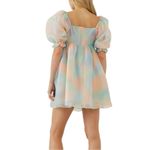 Endless Rose Ombre Puff Sleeve Mini Dress size Large Cotton Candy Pastel Photo 1