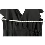 Eloquii  Dress Plus Size 24 Black Surplice Ruffled Cape Wrap Tie Waist Flattering Photo 6