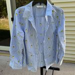 Lemon Way 365 Poplin Stripe Embroidered Button Photo 0