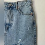 Mango MNG High Waist Denim Mini Skirt Hailey Raw Hem Size S Photo 2