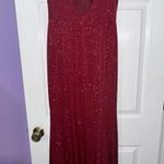 Burgundy Shimmery Formal Prom Dress Red Size 8 Photo 4