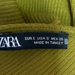 ZARA Green Rib Knit Sleeveless Asymmetric One Shoulder Midi Bodycon Dress Sz S Photo 3