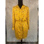 Ralph Lauren Lauren Sheath Shirt Dress Size 4 Mustard Yellow Floral Midi Photo 1
