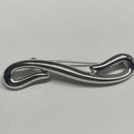 Monet Pretty Shiny Signed Women’s Costume Brooch Pin Silver Tone - Small Photo 4