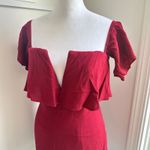 Lovers + Friends  REVOLVE Romantic Small Off Shoulder Burgundy Red Mini Dress Photo 2