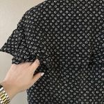 Vintage RJ Sport New York Navy Floral Double Breasted Blouse Size 12 Blue Photo 3