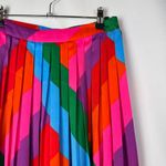 Skies Are Blue Boutique  Pink Colorful Pleated Midi Skirt S Photo 4
