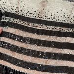 BCBGMAXAZRIA BCBG Tasi black and white striped sequin lace dress size 6 Photo 4