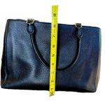 Kate Spade Leila Medium Triple Compartment Satchel Bag Black Pebbled Leather Photo 2