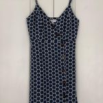 Waverly Grey Button Down Eyelet Circle Pattern Mini Dress Adjustable Spaghetti S Blue Photo 10
