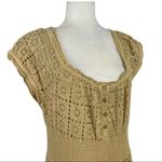Maria Alicia Araujo Baez Tired Crochet Cottagecore Boho Maxi Tan Dress Cotton M Size M Photo 3