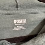 PINK - Victoria's Secret  Hooded Dark Green Silver Glitter‎ Logo Shirt Medium Photo 4