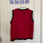 Dress Barn EUC |  women’s red black floral beaded‎ sweater vest — petite medium Photo 3