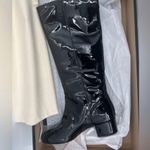 J.Crew  Italian Leather Knee High Boots Black Patent Leather Photo 6