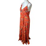 Molly Bracken Floral Ruffle Cutout Maxi Dress L | Coastal Beach Resort Vacation Photo 1