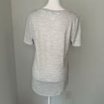 Athleta  Breezy gray & white striped knit short sleeve top size S Photo 4