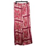 House Of Harlow 1960 Wide Leg Satin Pants Size Large Pink White Paisley Pleated Photo 1