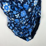 J.Crew NWT  Ruched One-Shoulder One-Piece Swimsuit Midnight-Blue Floral Size 24 Photo 3