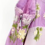 Anna Piaa Whimsical Fairycore Y2K 100% Silk Floral Embroidered Slip Dress 8 Purple Photo 11