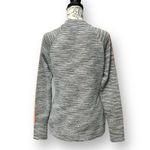 Athleta M Gray Orange Quilted Snowscape Sweatshirt Space Dye Pullover Yoga Gym Photo 7