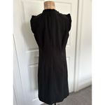 J Crew Womens Ruffle Neck Sleeveless Suiting Dress Black Shift Pencil Size 4 Photo 5