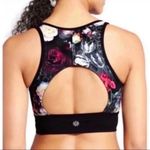 Athleta  Medium Movement Floral Sports Bra Black Red Size Small Photo 1