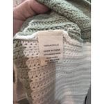 Moon & Madison Checkerboard Knit Cropped Sweater M Sage Green White Long Sleeve Size M Photo 4