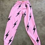 Aviator Nation  Pink Lightning Bolt Stitch SweatPants Size XS Photo 2